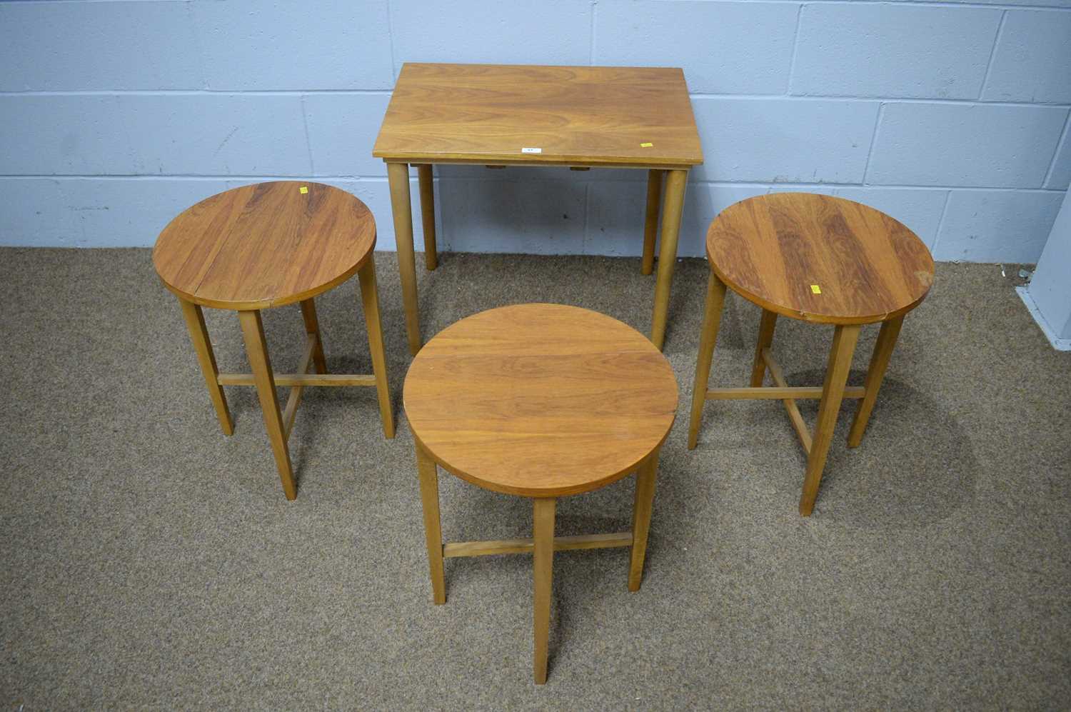 A nest of four mid Century teak occasional tables. - Image 2 of 4