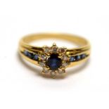 A sapphire and diamond ring,