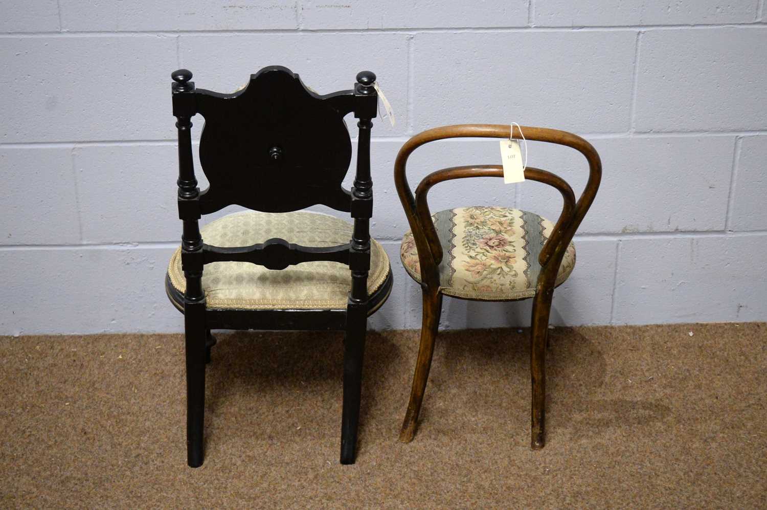 Victorian child's button back chair; and a child's Bentwood chair. - Image 6 of 6