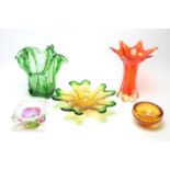 A selection of Murano style art glass wares