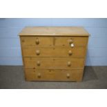 A Victorian stripped pine chest.