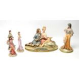 A collection of Capodimonte figures