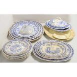 An Athens blue and white dinner serving set