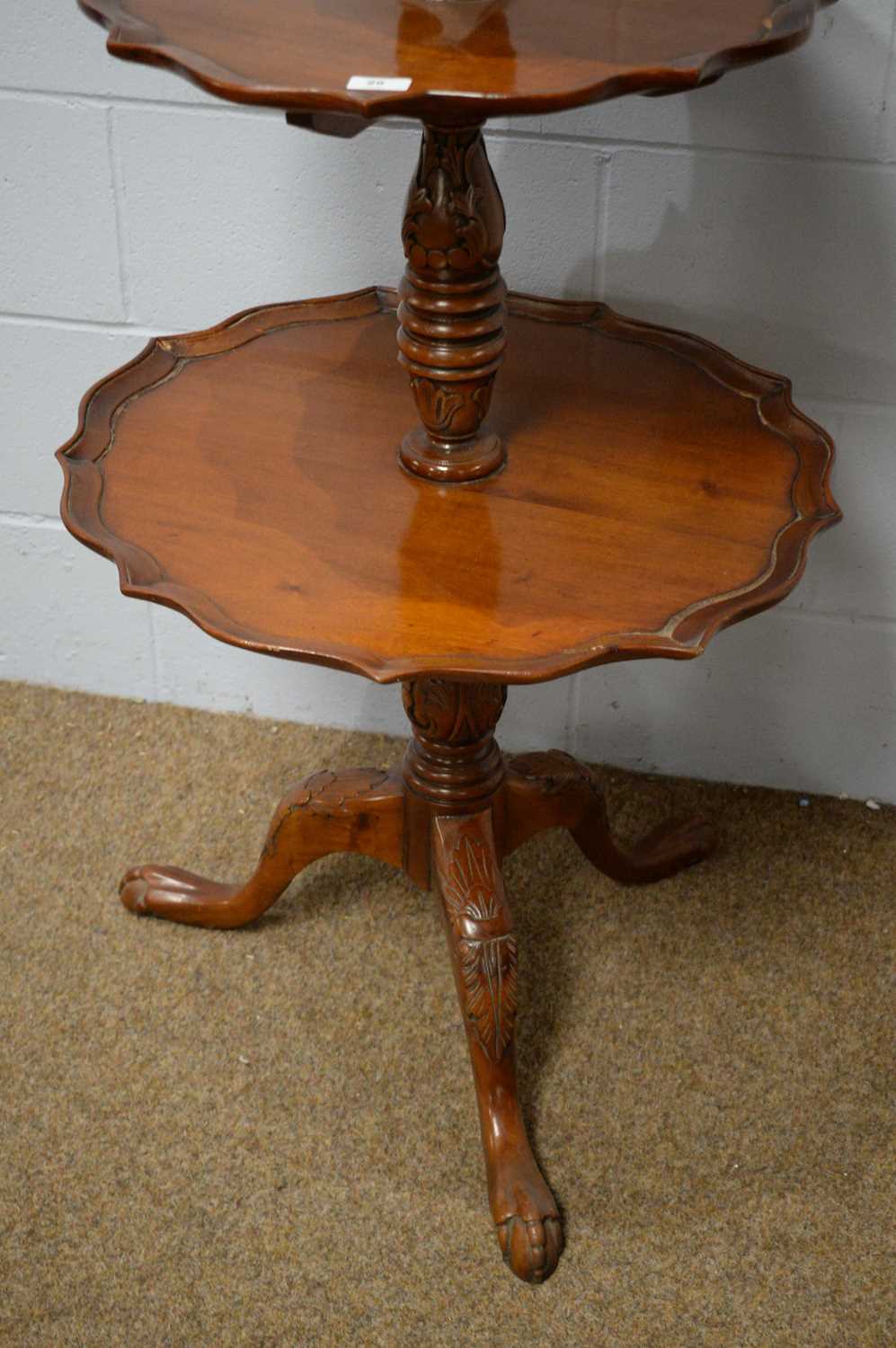 A Georgian-style mahogany graduated three-tier whatnot. - Image 3 of 4