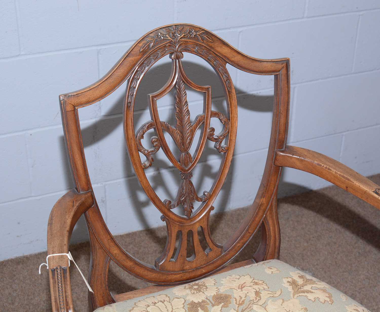 Three 19th Century Hepplewhite-style mahogany elbow chairs. - Image 8 of 9