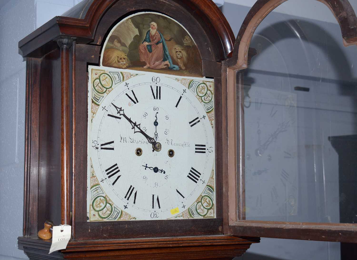 M. Watson, Newcastle: a 19th C mahogany longcase clock. - Image 3 of 3