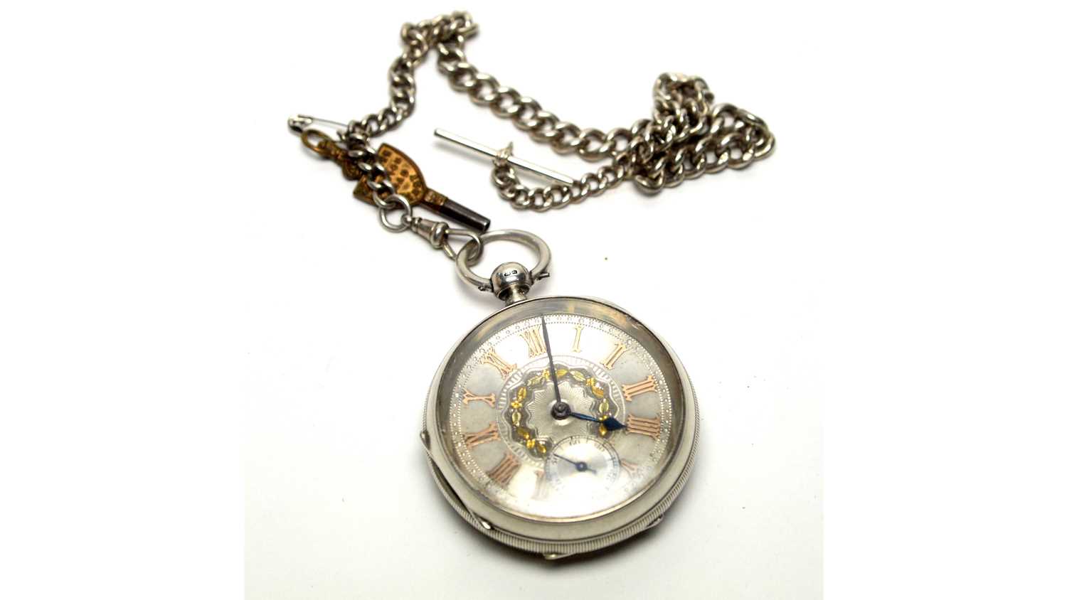 A Victorian silver cased open faced pocket watch,