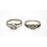 Two Cubic Zirconia rings,