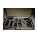 A Fujica STX-1N camera; and accessories.