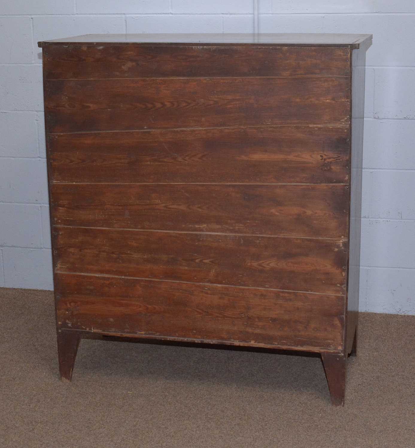 A late Georgian mahogany and banded bowfront chest. - Image 4 of 9