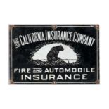 The California Insurance Company enamel advertising sign,