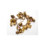 A 9ct yellow gold charm bracelet