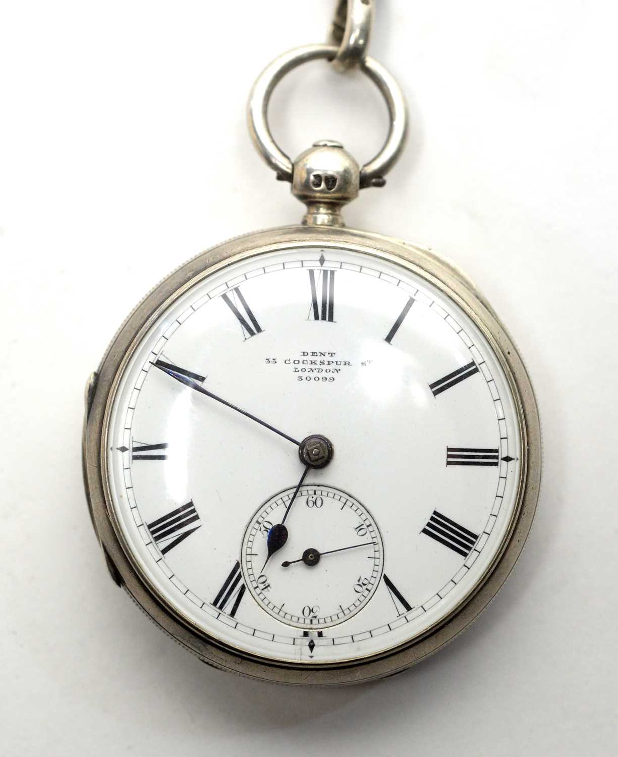 A Victorian silver cased open faced pocket watch, by Dent, - Image 2 of 6