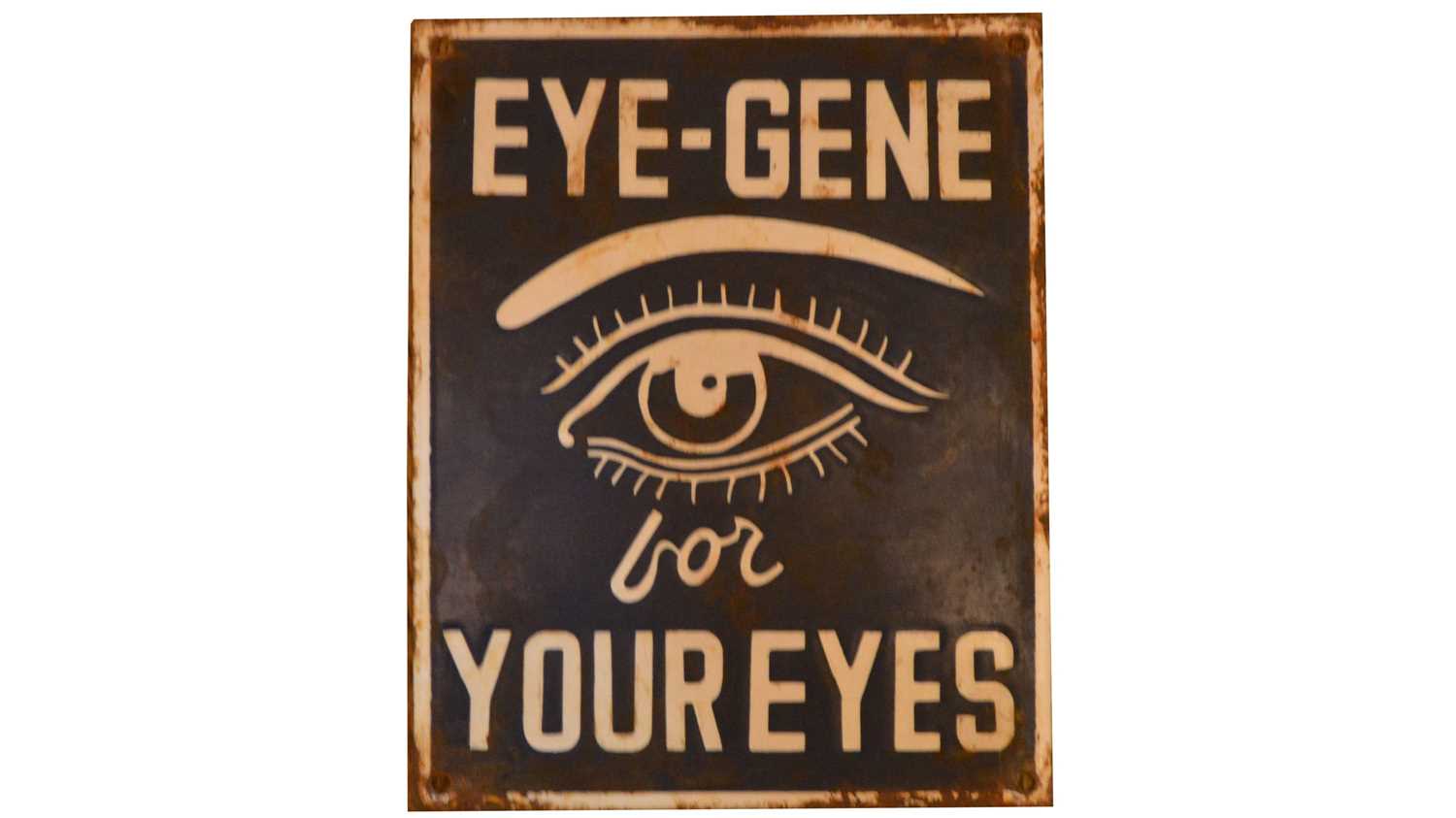 Eye-Gene enamel advertising sign,