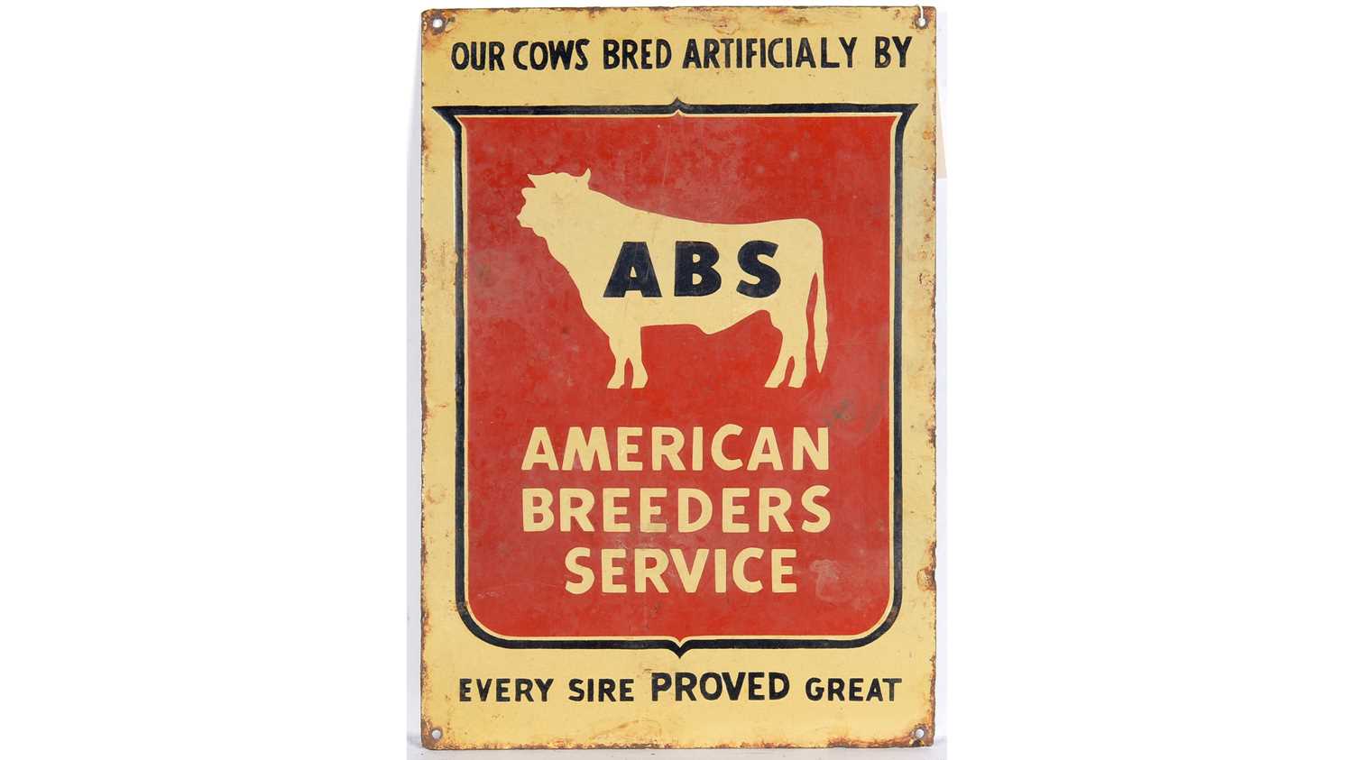 American Breeders Service enamel advertising sign,