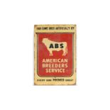 American Breeders Service enamel advertising sign,