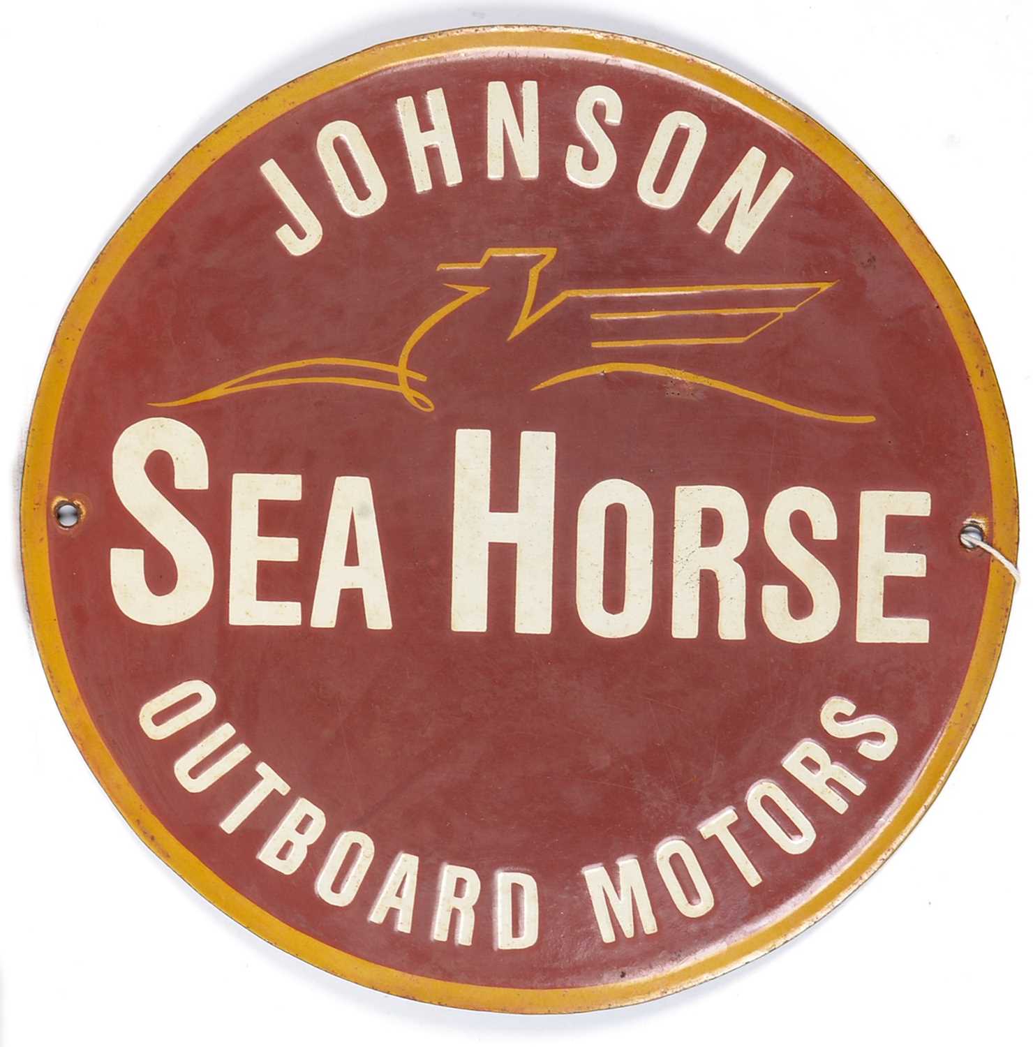 Johnson Sea Horse enamel advertising sign, - Image 2 of 3