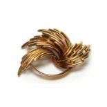 A 9ct yellow gold spray brooch,