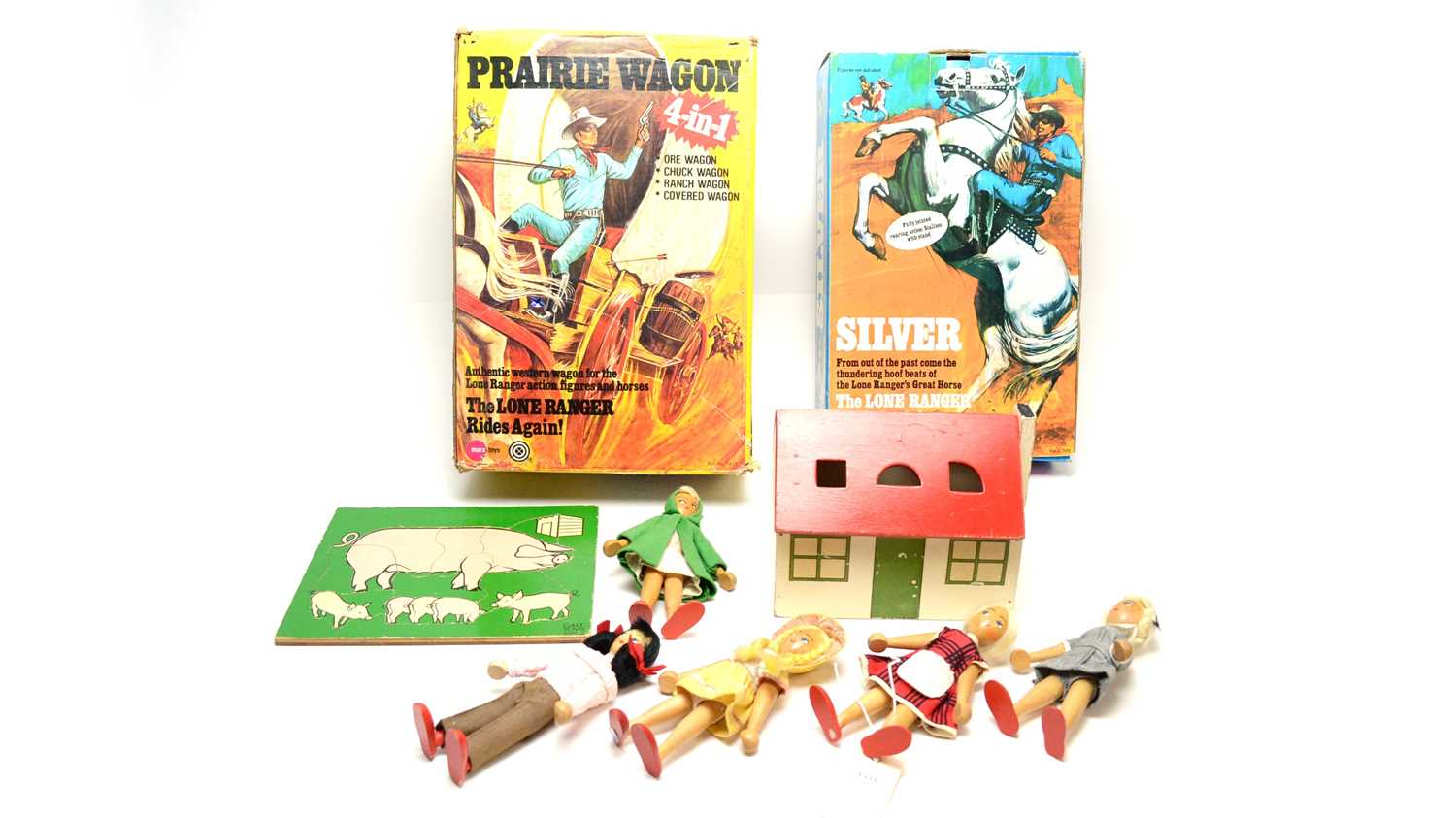 Two Marx Toys 'Lone Ranger' models; and others.