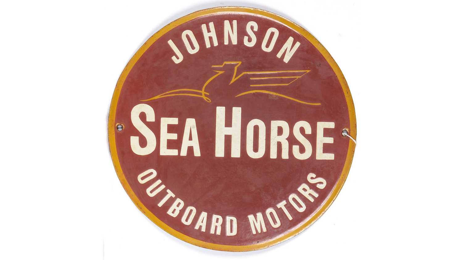 Johnson Sea Horse enamel advertising sign,