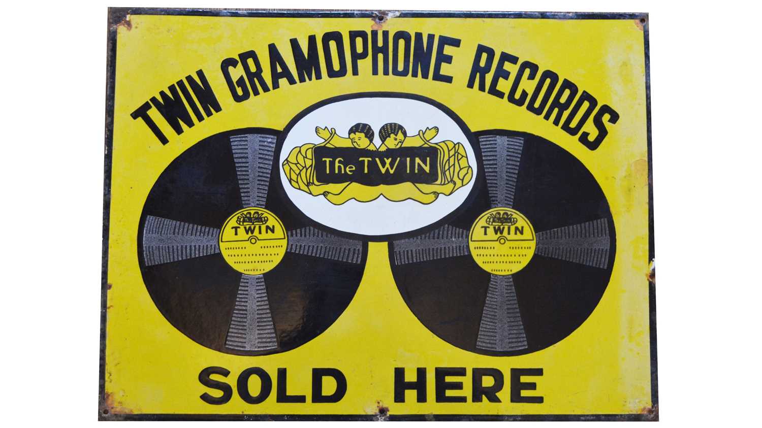 'The Twin' enamel advertising sign,