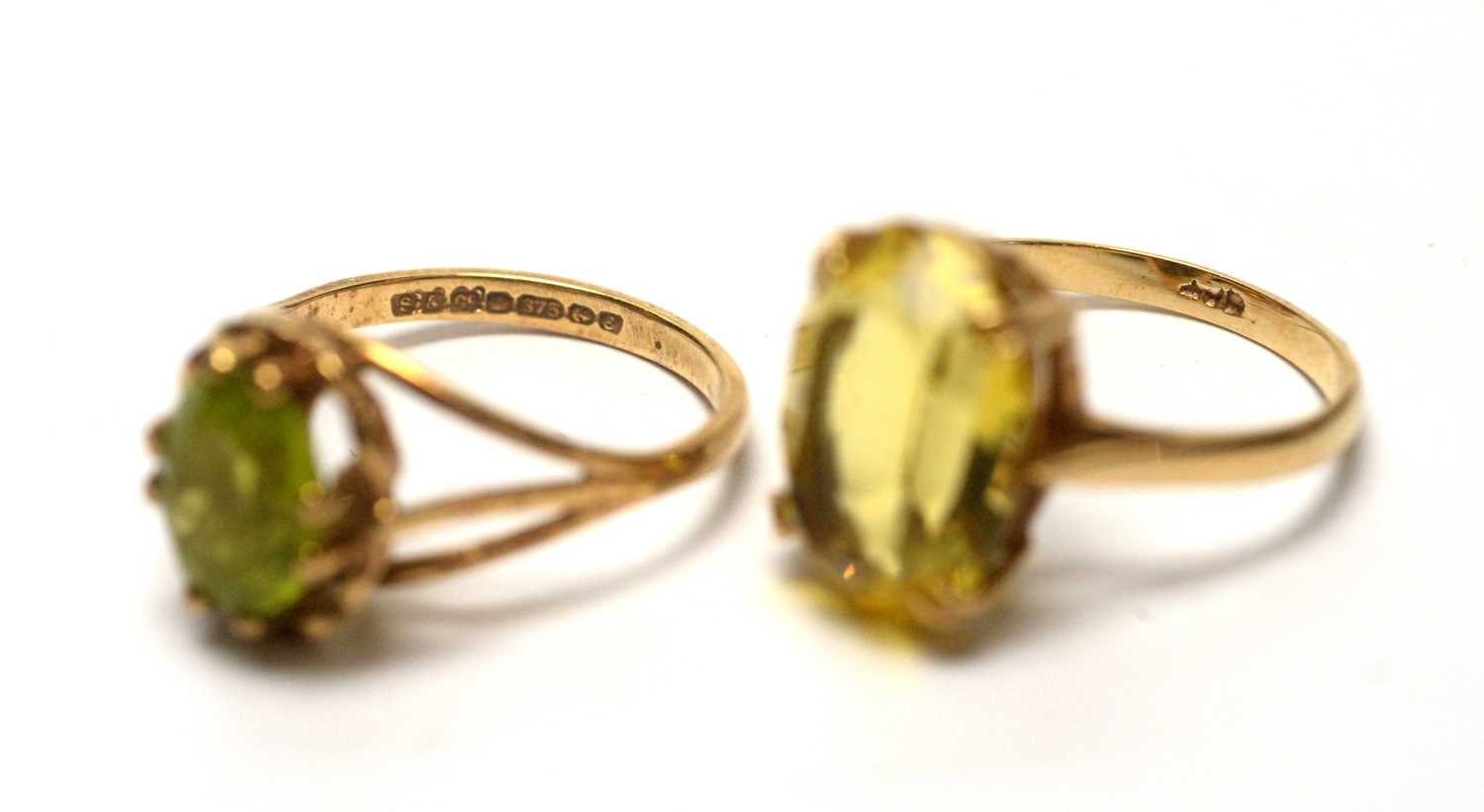 Eleven gemstone set dress rings, - Image 4 of 8