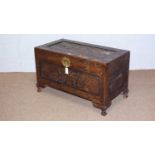 A 20th Century Asian carved camphor wood blanket box.