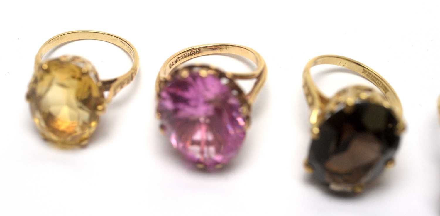 Eleven gemstone set dress rings, - Image 8 of 8
