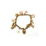 A 9ct yellow gold charm bracelet,