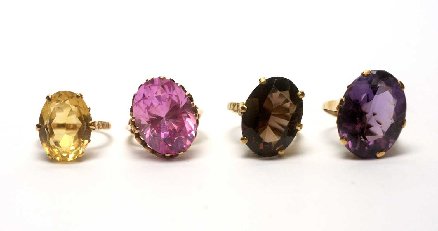 Eleven gemstone set dress rings, - Image 7 of 8