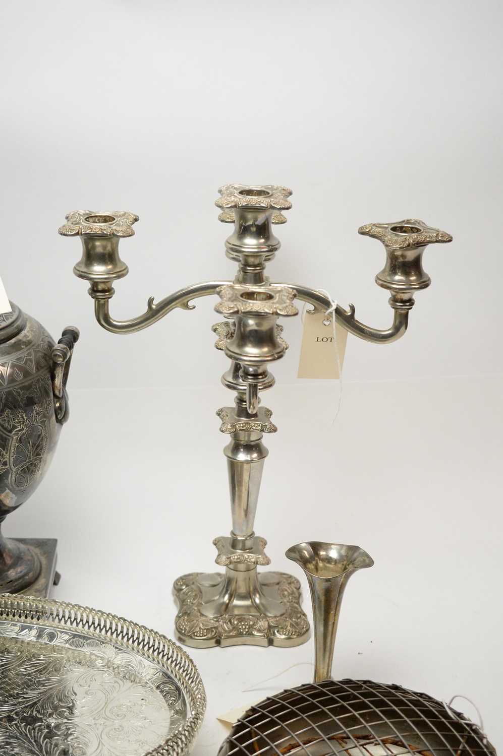 Antique silver-plated items including a Victorian tea urn. - Image 2 of 6