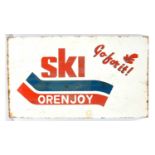 Ski Orenjoy enamel advertising sign