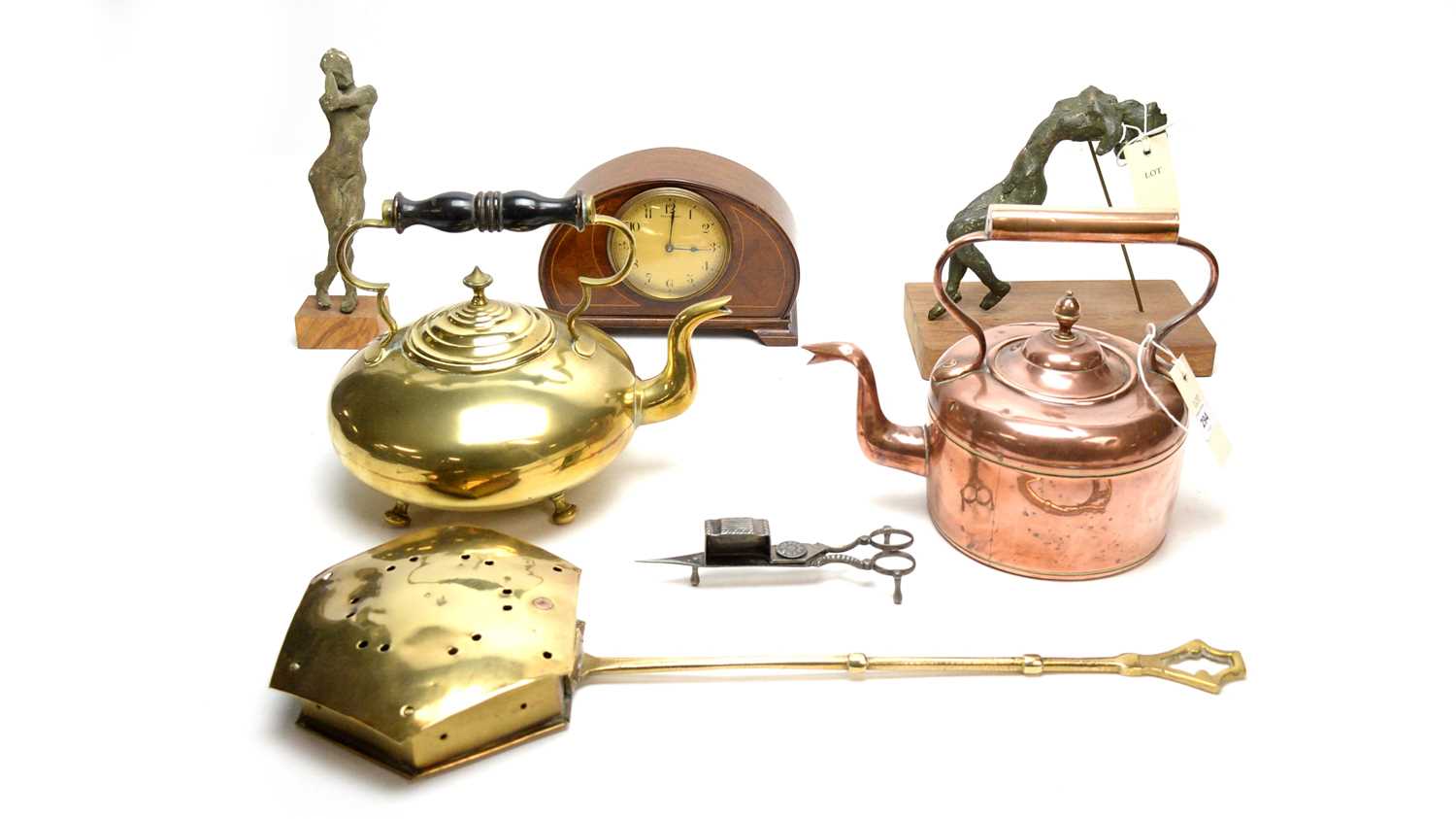 Collectible items including copper and brass wares