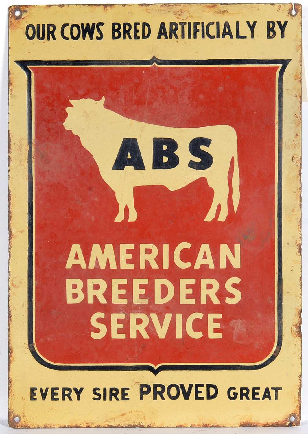 American Breeders Service enamel advertising sign, - Image 2 of 3