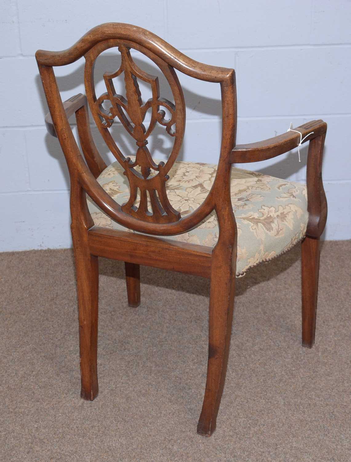 Three 19th Century Hepplewhite-style mahogany elbow chairs. - Image 7 of 9