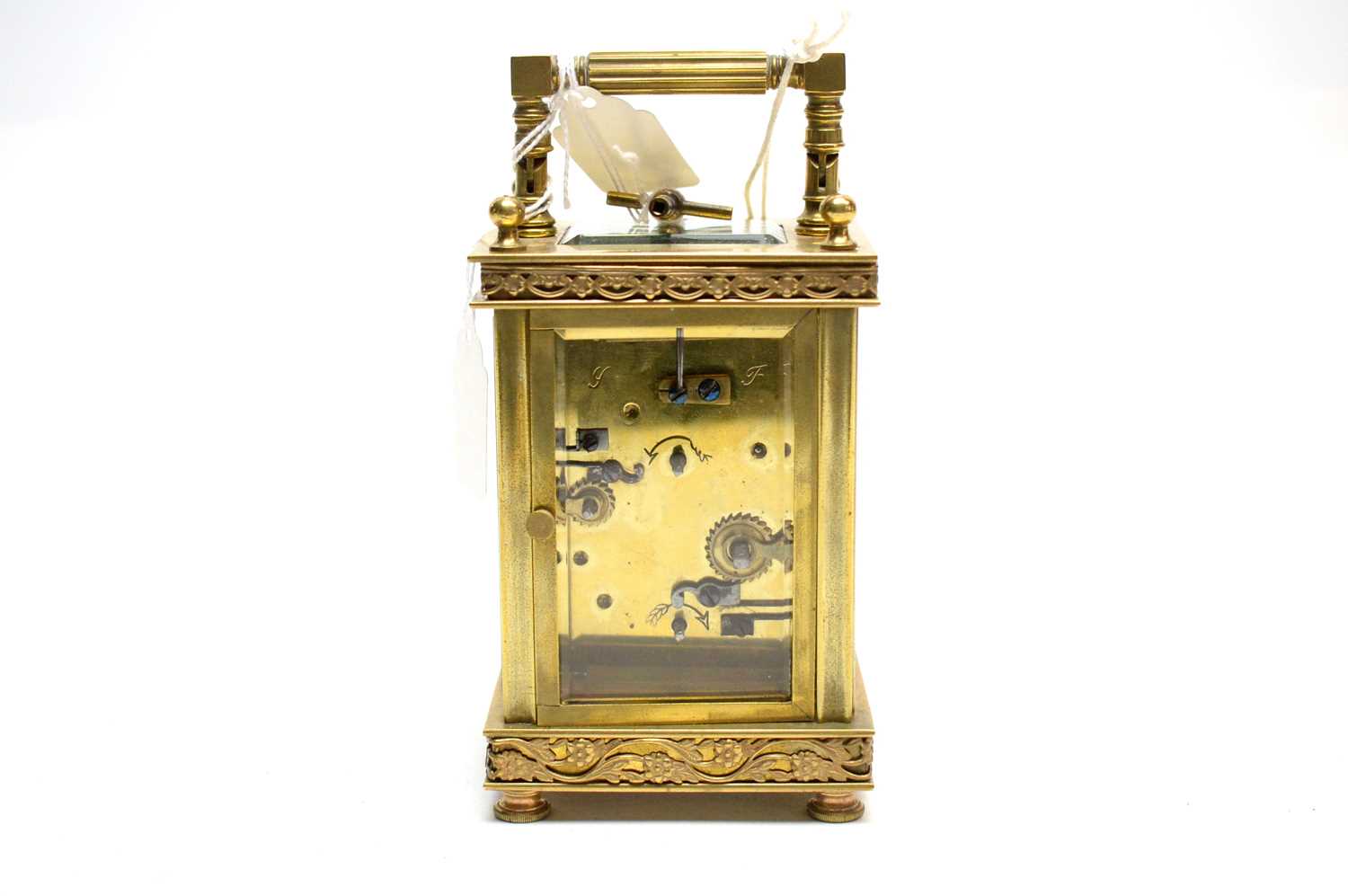 A 19th Century brass carriage clock. - Image 4 of 6