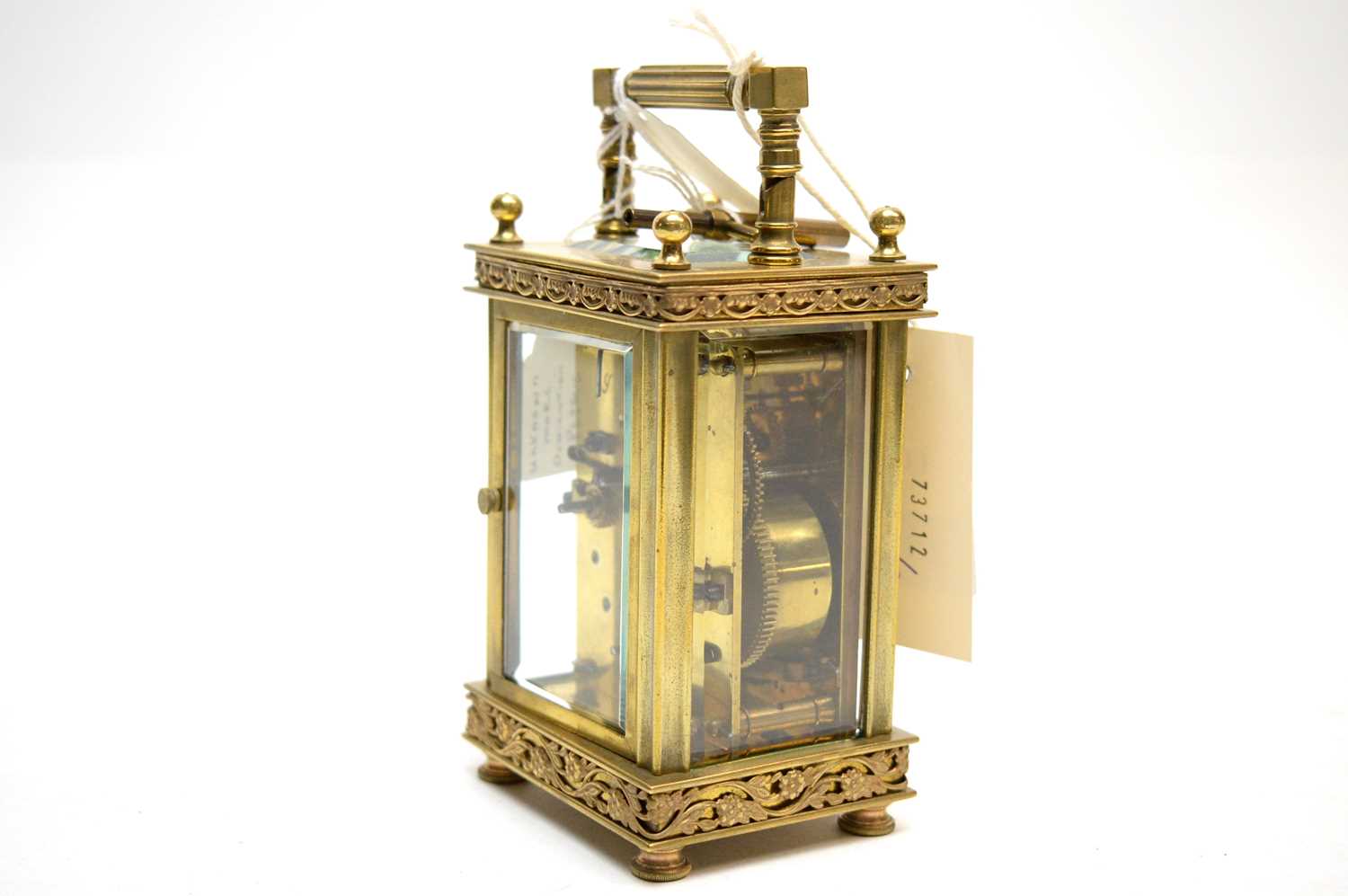 A 19th Century brass carriage clock. - Image 5 of 6