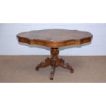 A Victorian burr walnut and walnut centre table.