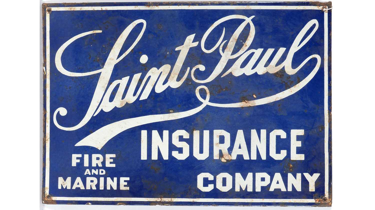 Saint Paul Insurance Company enamel advertising sign