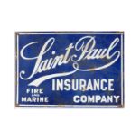 Saint Paul Insurance Company enamel advertising sign