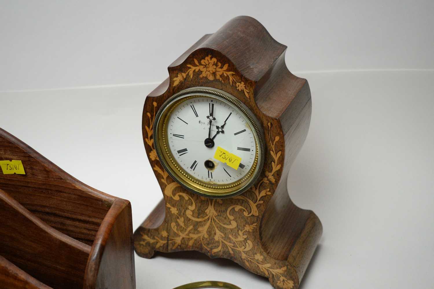 A late 19th C French mantel clock; and various other items. - Image 2 of 6