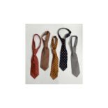 Five designer neck ties retailed by Harrods and Hugo Boss