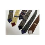 Six Burberry silk and other ties