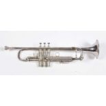 E Benge Bb Silver plated trumpet with tempered bell