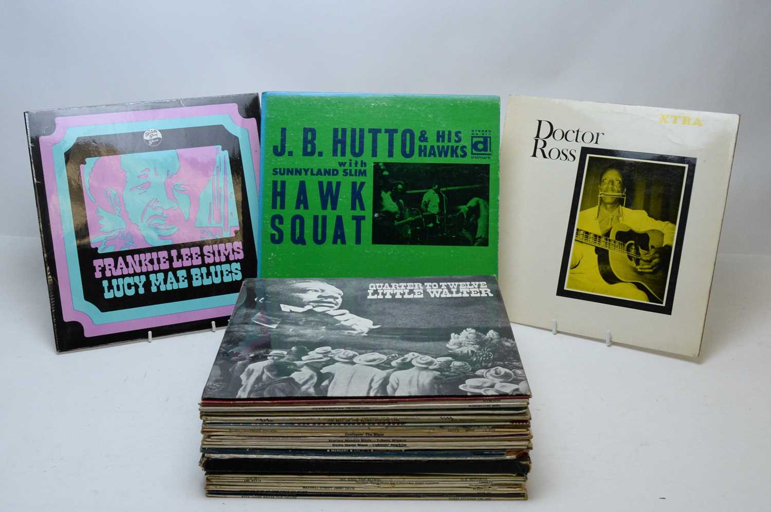 A large collection of blues and jazz LPs