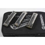 Set of Hohner Bluesband harmonicas