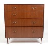 A mid Century chest of two short and three long drawers.