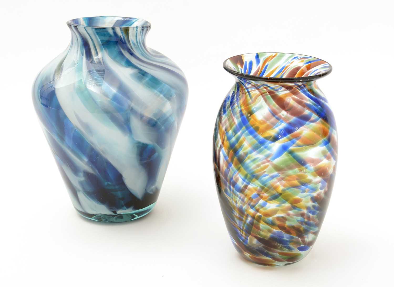 Two Hartley Wood Sunderland glass vases