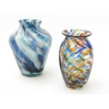 Two Hartley Wood Sunderland glass vases