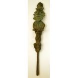 An Edan Ogboni male bearded figural staff/rod,